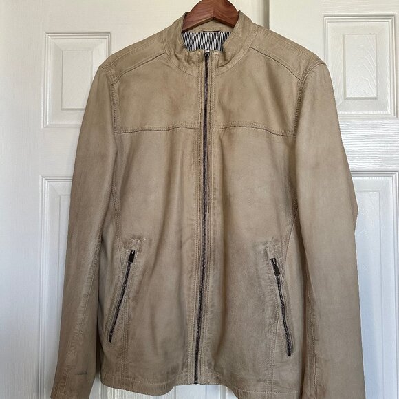 Overland Mens Lightweight Lucio Leather Moto Jacket (EXTREMELY SOFT)